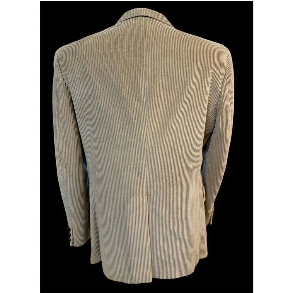 Woodmere Men’s Corduroy 2-Button Sport Coat Tan Sz. 42 Lined Substantial